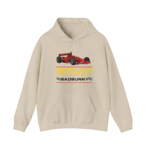 BAD BUNNY X MONACO RACE CAR TOUR DATES NATURAL HOODIE