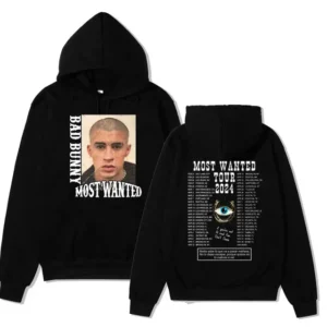 Rapper MOST WANTED TOUR 2024 Bad Bunny Hoodies